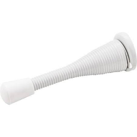 HARDWARE RESOURCES 3" Spring Door Stop with Rubber Tip - White DS04-WH